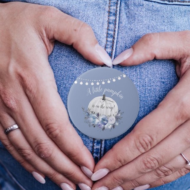 Bóton Redondo 7.62cm Pequena abóbora no caminho Chá de fraldas empoeira (Criador carregado)