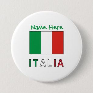 Bóton Redondo 7.62cm Personalização da Bandeira Italiana Verde Italia 