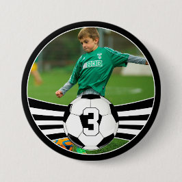 Bóton Redondo 7.62cm Personalizar a Foto e o Número do Jogador de Futeb