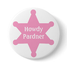 Personalize o crachá cor-de-rosa do xerife