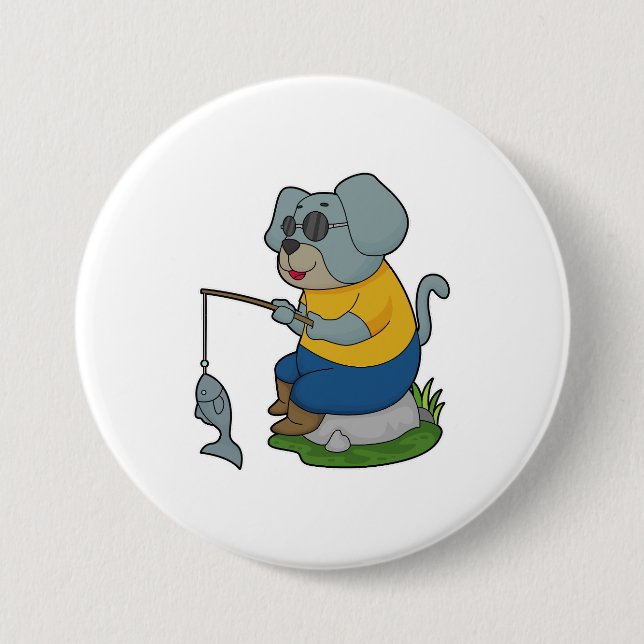 Bóton Redondo 7.62cm Pesca do Cão - Escoamento do Peixe (Frente)