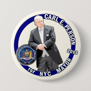 Bóton Redondo 7.62cm Pessoa de Carl para o Mayor 2013 de NYC