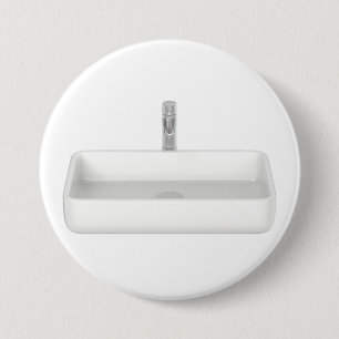 Bóton Redondo 7.62cm Pia branca moderna do banheiro com torneira