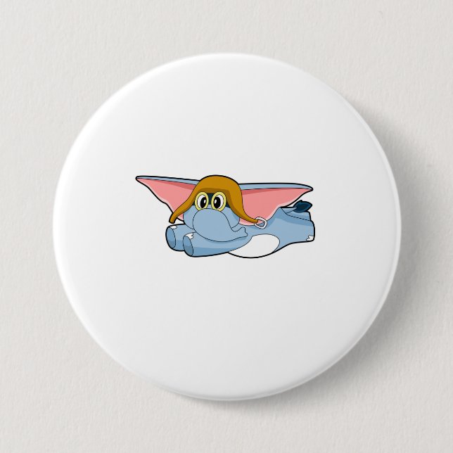 Bóton Redondo 7.62cm Piloto de elefante Piloto chapéu (Frente)