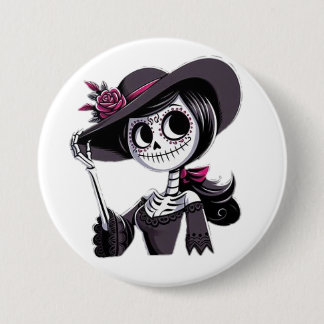 Bóton Redondo 7.62cm PIN catrina mujer