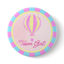 Pink Hot Air Balloon Gender Reveal Team Girl
