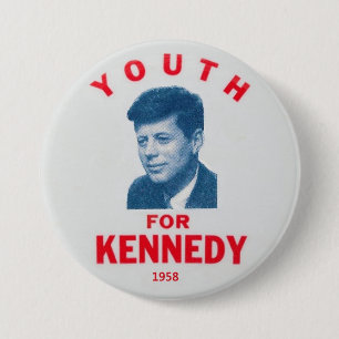 Bóton Redondo 7.62cm Pino memorável 1958 de JFK