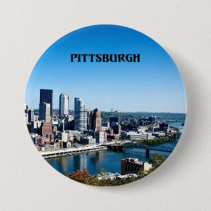 Bóton Redondo 7.62cm Pittsburgh, Foto do horizonte da Pensilvânia