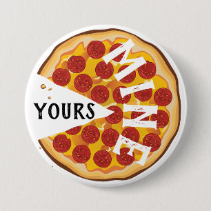 Bóton Redondo 7.62cm Pizza de pepperoni engraçada comida fofa