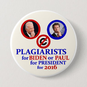 Bóton Redondo 7.62cm Plagiarists para Biden ou Paul