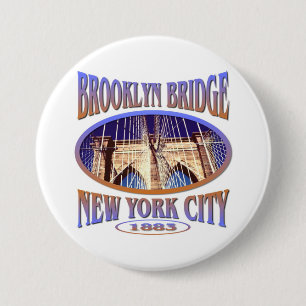 Bóton Redondo 7.62cm Ponte de Brooklyn New York