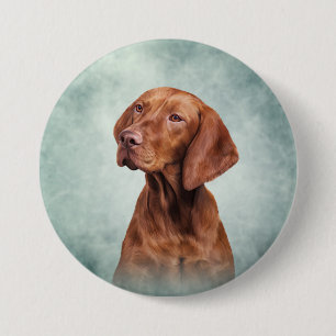 Bóton Redondo 7.62cm Ponteiro engraçado de tiragem de Vizsla