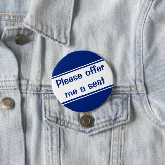 Bóton Redondo 7.62cm Por favor, me ofereça um assento (azul)
