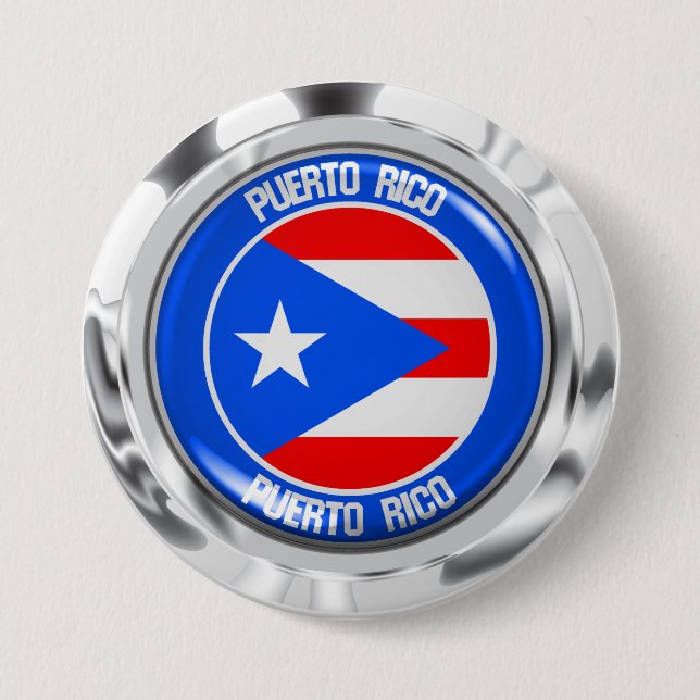 Bóton Redondo 7.62cm Porto Rico Round Emblem (Frente)