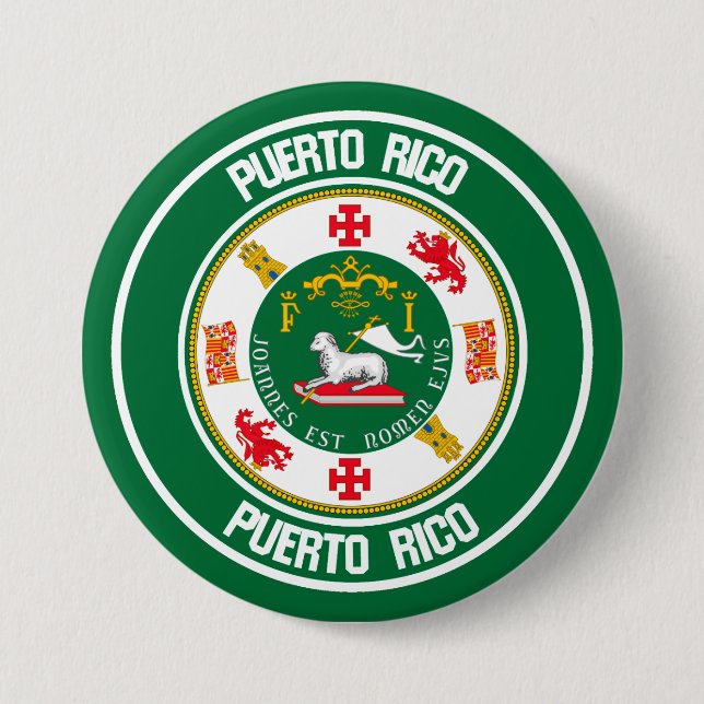 Bóton Redondo 7.62cm Porto Rico Round Emblem (Frente)