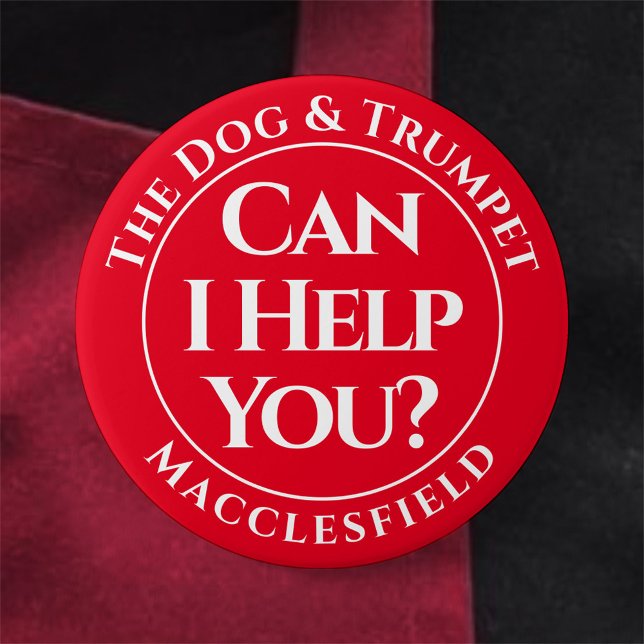 Bóton Redondo 7.62cm Posso Ajudá-Lo? Botão crachá (Criador carregado)