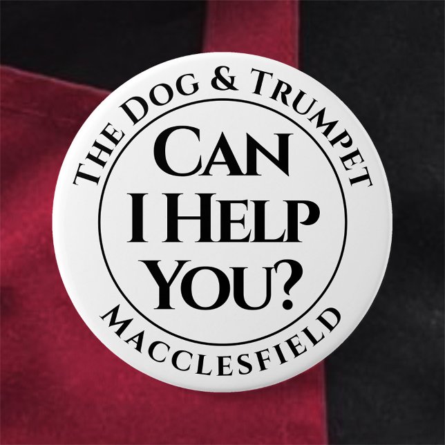 Bóton Redondo 7.62cm Posso Ajudá-Lo? Botão crachá (Criador carregado)