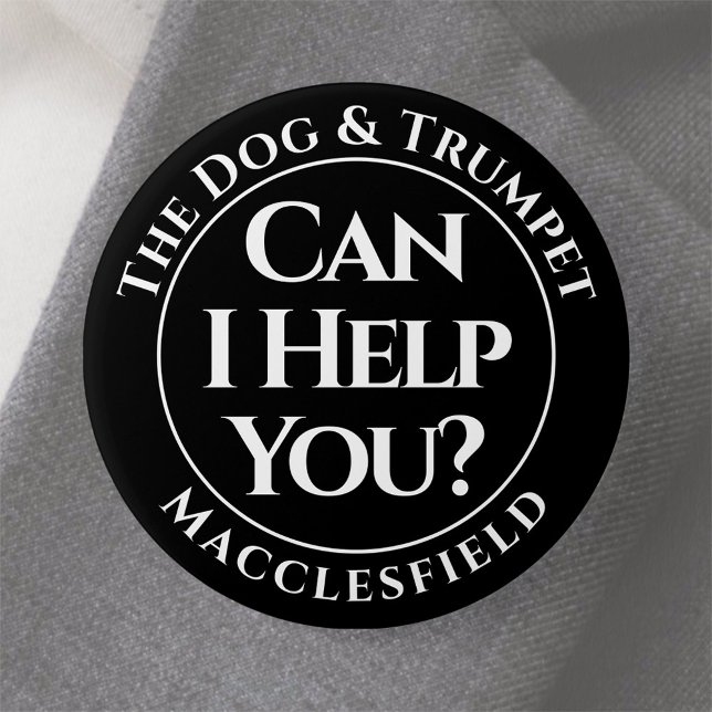 Bóton Redondo 7.62cm Posso Ajudá-Lo? Botão crachá (Criador carregado)