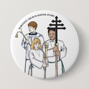 Bóton Redondo 7.62cm Prêmio de Servidor da Igreja Maronita