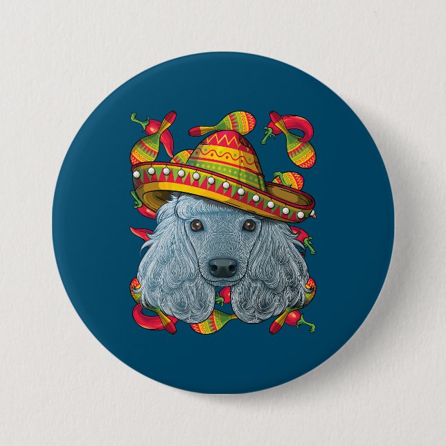 Bóton Redondo 7.62cm Presentes bonitos para amantes de cães com poodle (Frente)