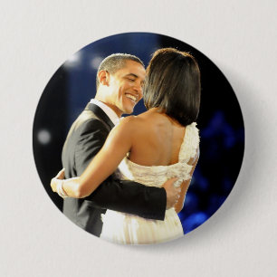 Bóton Redondo 7.62cm Presidente Barack & Michele Obama
