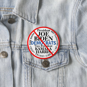 Bóton Redondo 7.62cm Presidente democrata Joe Biden Kamala Harris