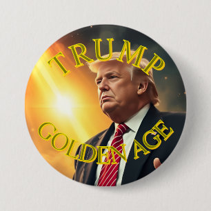 BÓTON REDONDO 7.62CM PRESIDENTE DONALD TRUMP OURO AGE