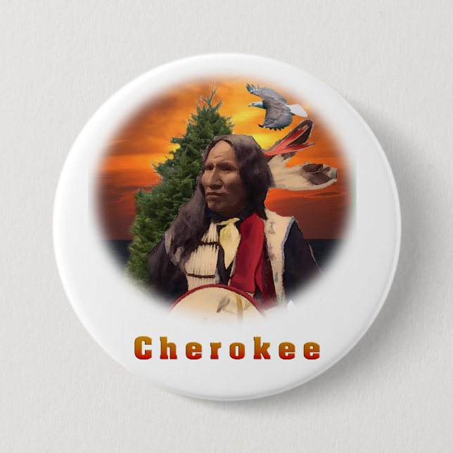 Bóton Redondo 7.62cm Produtos indianos Cherokee (Frente)