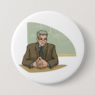 Bóton Redondo 7.62cm Professor Estudioso Homem Educador Professor