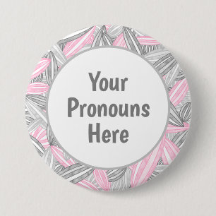 Bóton Redondo 7.62cm PRONOUNS Abstrato de Orgulho Demigirl Placas de Fl