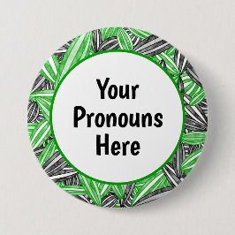 Bóton Redondo 7.62cm PRONUNCIA Neutrois Pride Abstrato de Peles de Flor