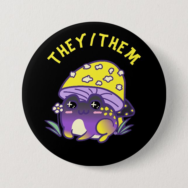 Bóton Redondo 7.62cm Pronuncias Personalizadas | Sapo não binário LGBT  (Frente)