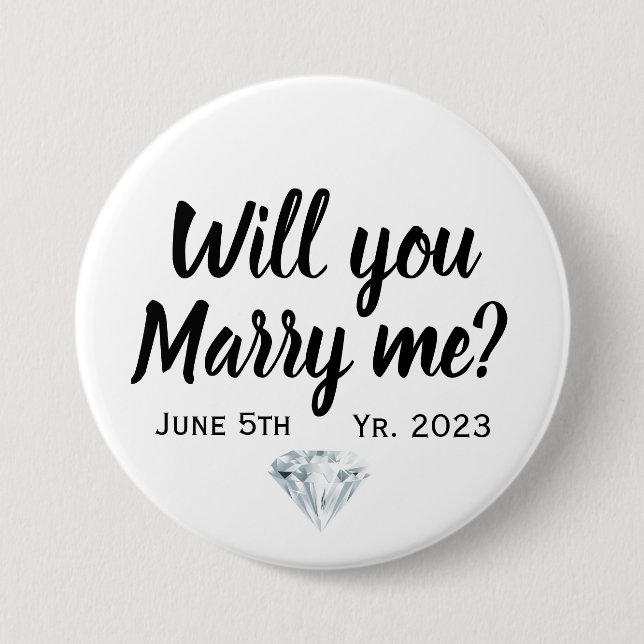 Bóton Redondo 7.62cm Proposta você casa comigo  (Frente)