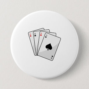 Bóton Redondo 7.62cm Quadruplets Aces Cartões de pôquer
