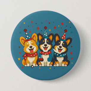 Bóton Redondo 7.62cm Quarto De Julho, Pembroke Welsh Corgi Dogs