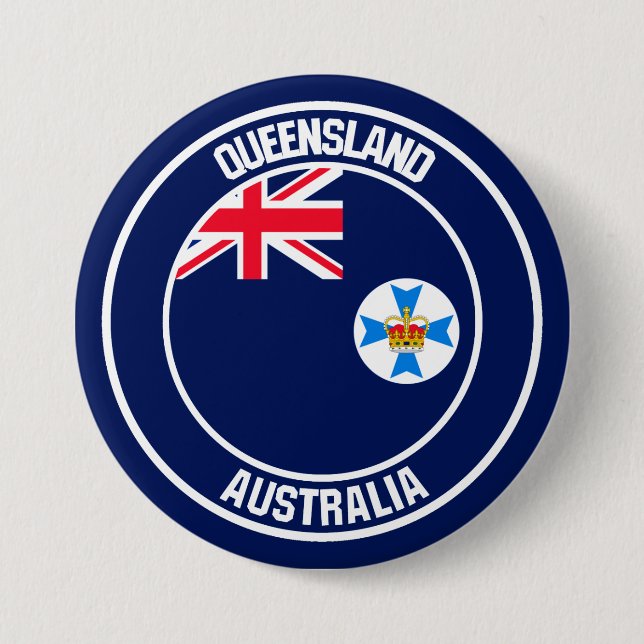 Bóton Redondo 7.62cm Queensland Round Emblem (Frente)