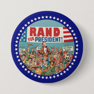 Bóton Redondo 7.62cm Queremos Rand para o Presidente 2016