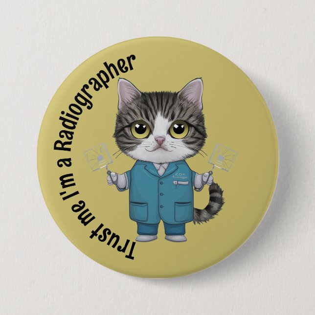 Bóton Redondo 7.62cm Radiógrafo, médico, radioligótopo e terapia (Frente)