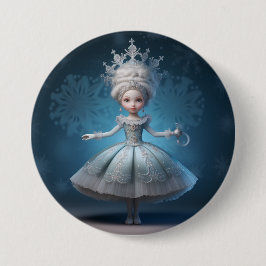 Bóton Redondo 7.62cm Rainha da Neve da Moda do Ballet Quebra-Nozes