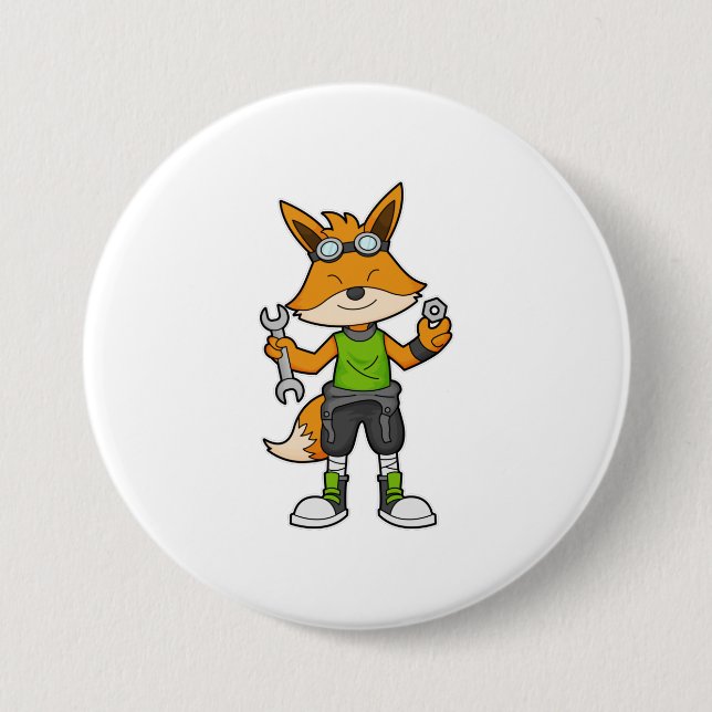 Bóton Redondo 7.62cm Raposa como mecânica com chave inglesa e seca (Frente)