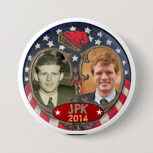 Bóton Redondo 7.62cm Reelect Joe Kennedy em 2014 (Frente)