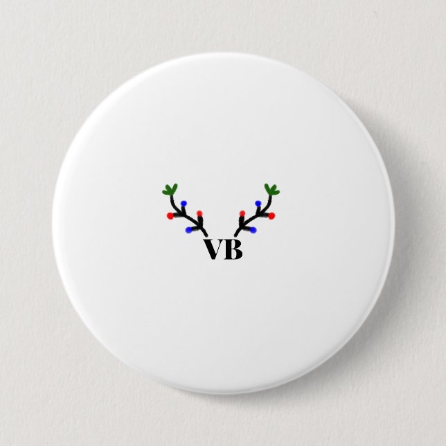 Bóton Redondo 7.62cm Reindeer feliz Natal adicionar nome nome nome text (Frente)