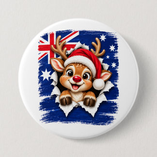 Bóton Redondo 7.62cm Rena de Natal Australiana