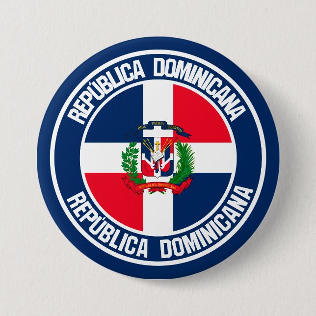 Bóton Redondo 7.62cm República Dominicana Redonda Emblem (Frente)