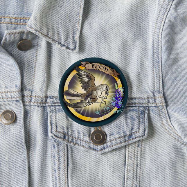 Bóton Redondo 7.62cm Resist State Bird Texas Mockingbird (In Situ)