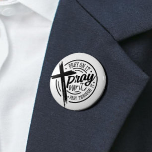 Bóton Redondo 7.62cm Rezar Sobre Ele, Bíblia Cristã Versa