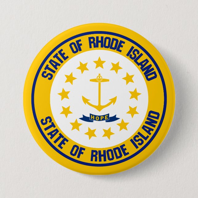Bóton Redondo 7.62cm Rhode Island Round Emblem (Frente)