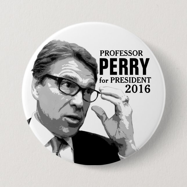 Bóton Redondo 7.62cm Rick Perry para o presidente 2016 (Frente)