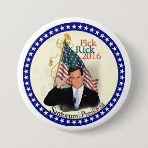 Bóton Redondo 7.62cm Rick Santorum para o presidente 2016