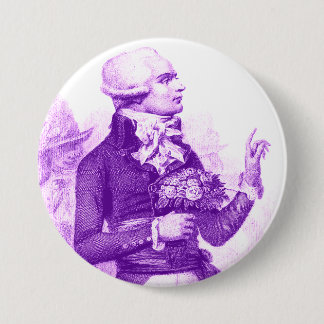Bóton Redondo 7.62cm Robespierre roxo com Buquê